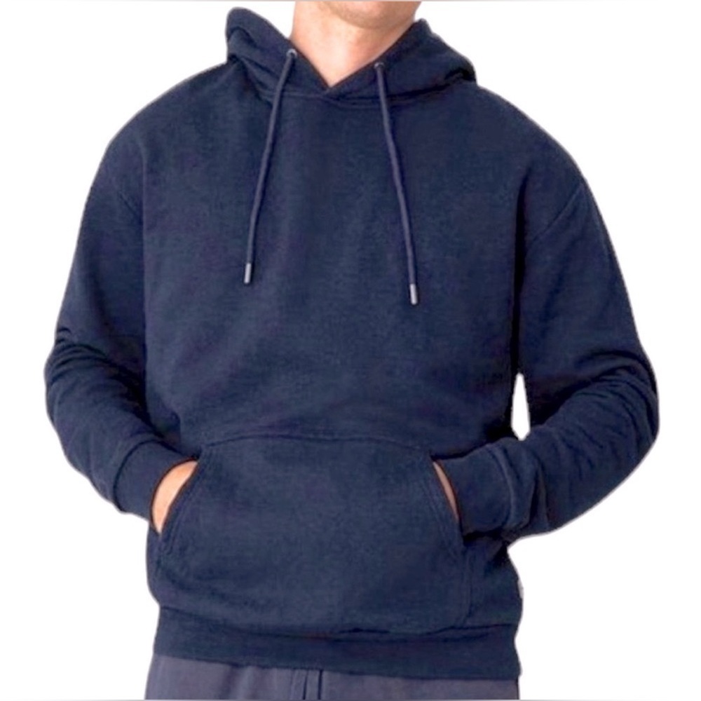 Evergreen dk nvy dbl fabric hoodie fleece swtshrt w pouch pkt SZ XXL athleisure